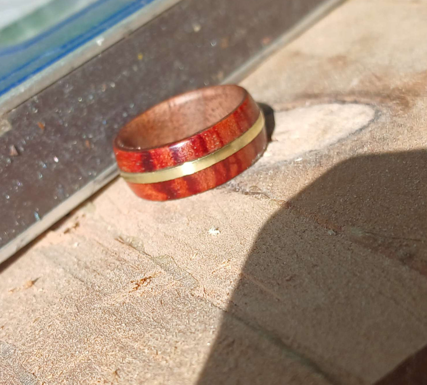 Tulipwood and Brass Ring