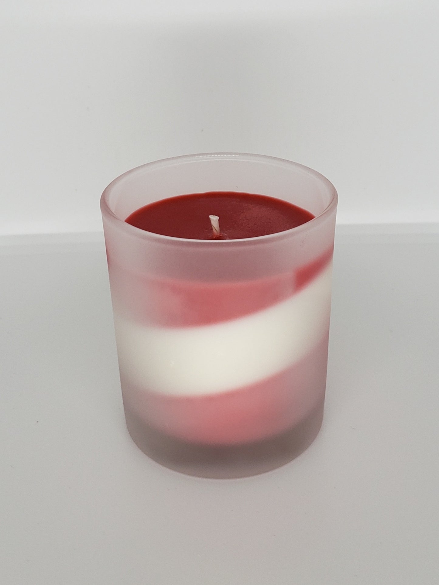 Handmade Candles: Diagonally Striped with White