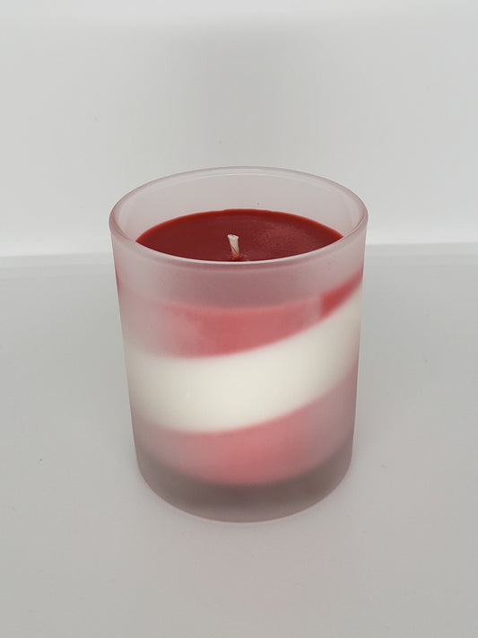 Handmade Candles: Diagonally Striped with White