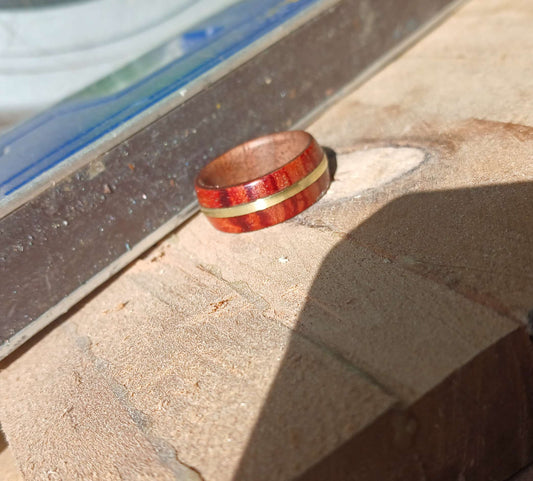 Tulipwood and Brass Ring
