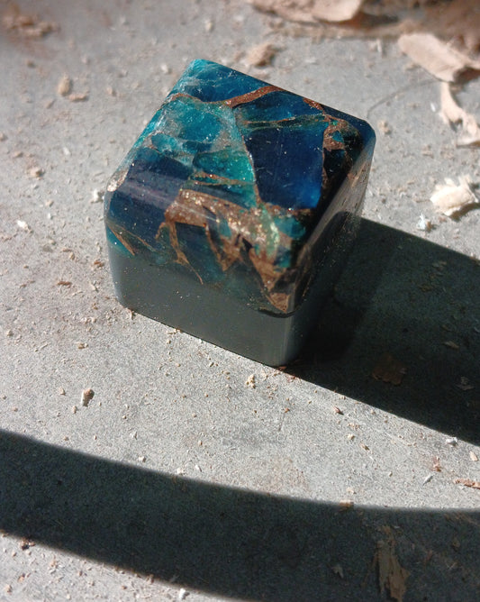Neon Blue Apatite Matrix Keycap (Prototype)