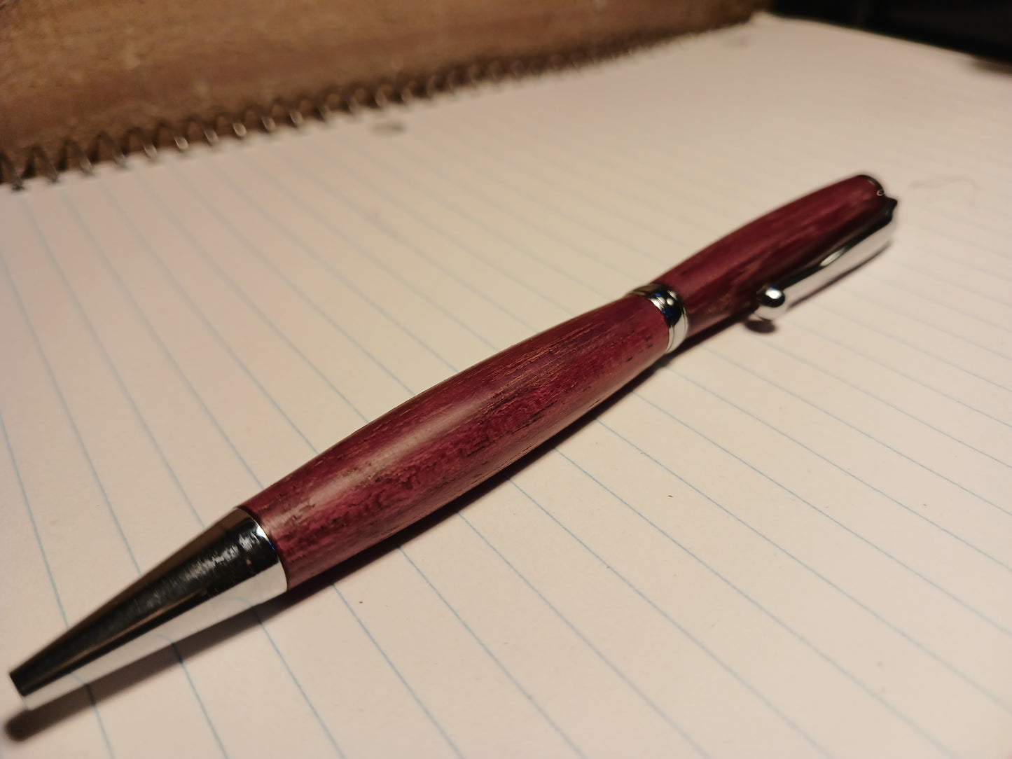 Purpleheart Twist Pen - Chrome