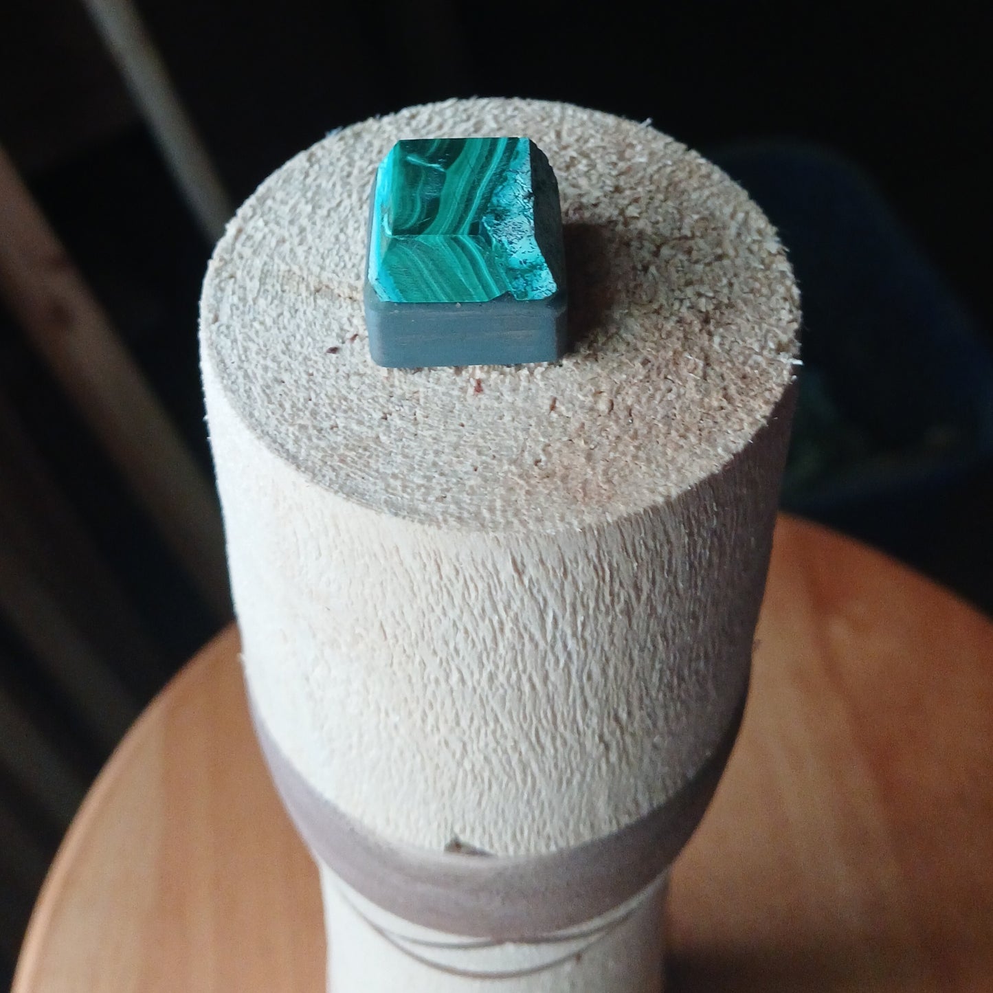 Malachite Keycap with Chrysocolla (Prototype)