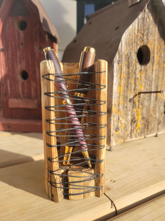 Reclaimed Pine - Stitched Pencil Holder